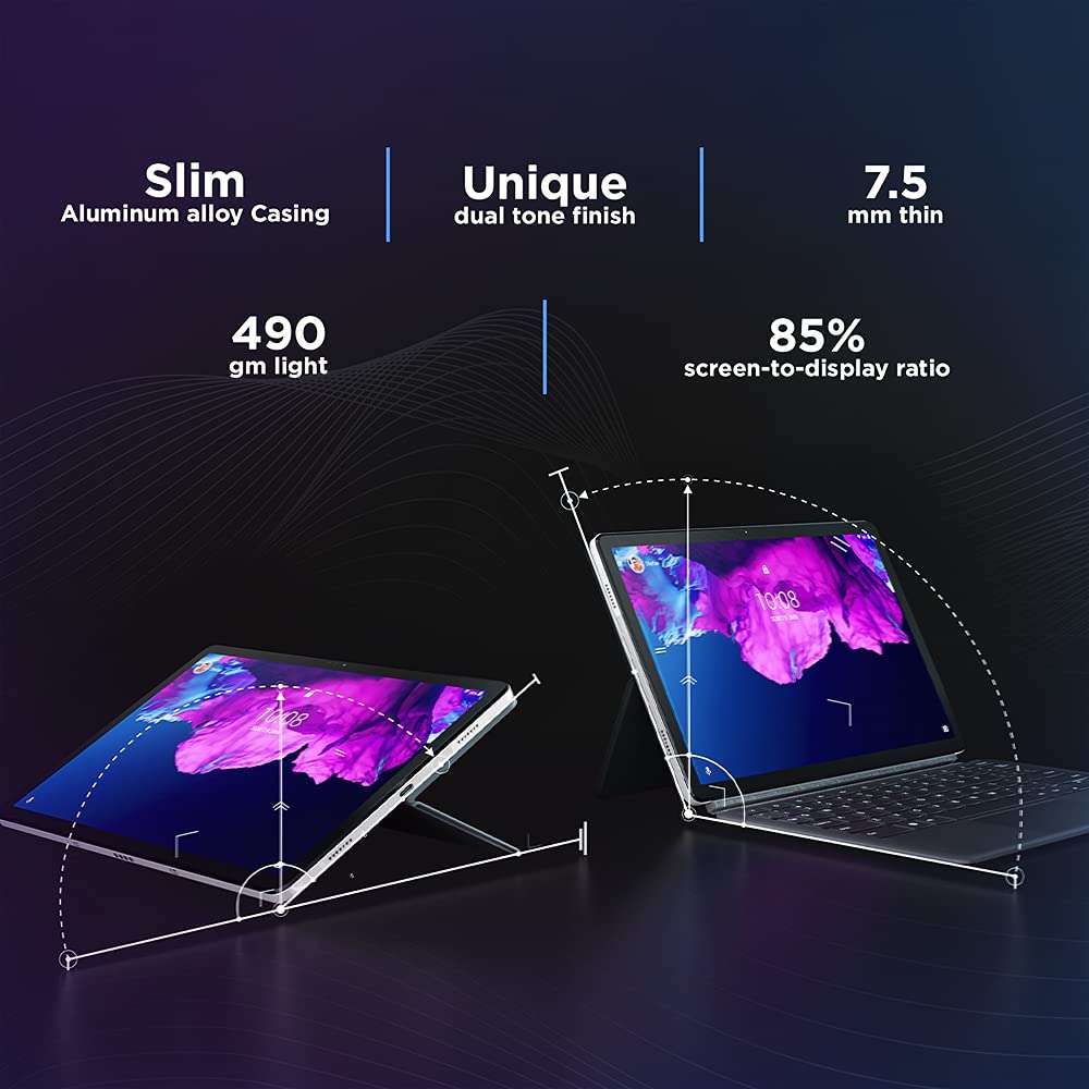 Lenovo Tab P11 (11 inch / 27.94 cms, 4 GB, 128 GB, Wi-Fi + LTE, Data Only), Platinum Grey + Cover 4