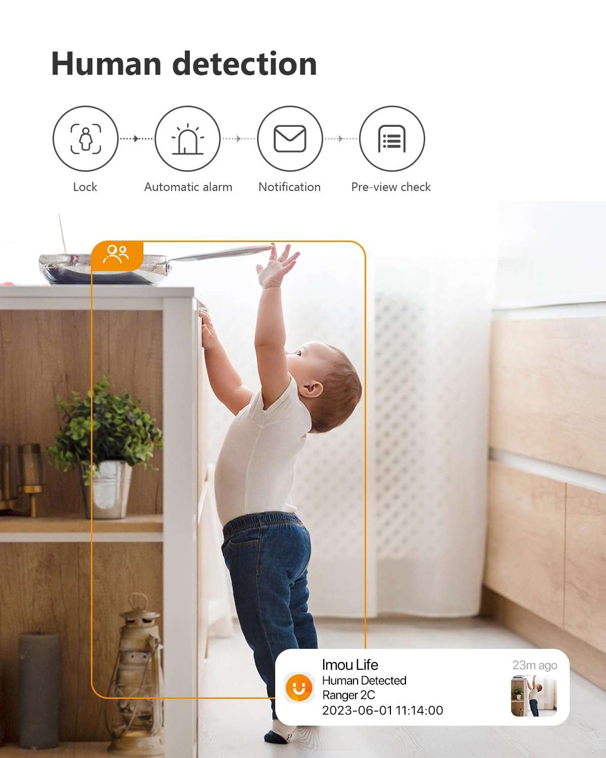 Imou 2K WiFi Security Camera Indoor Pet Dog Baby Camera with AI Human/Motion/Sound Detection, 360° Wireless IP Home Security Camera, Smart Tracking, Siren, Night Vision, 2-Way Audio, Works with Alexa 4