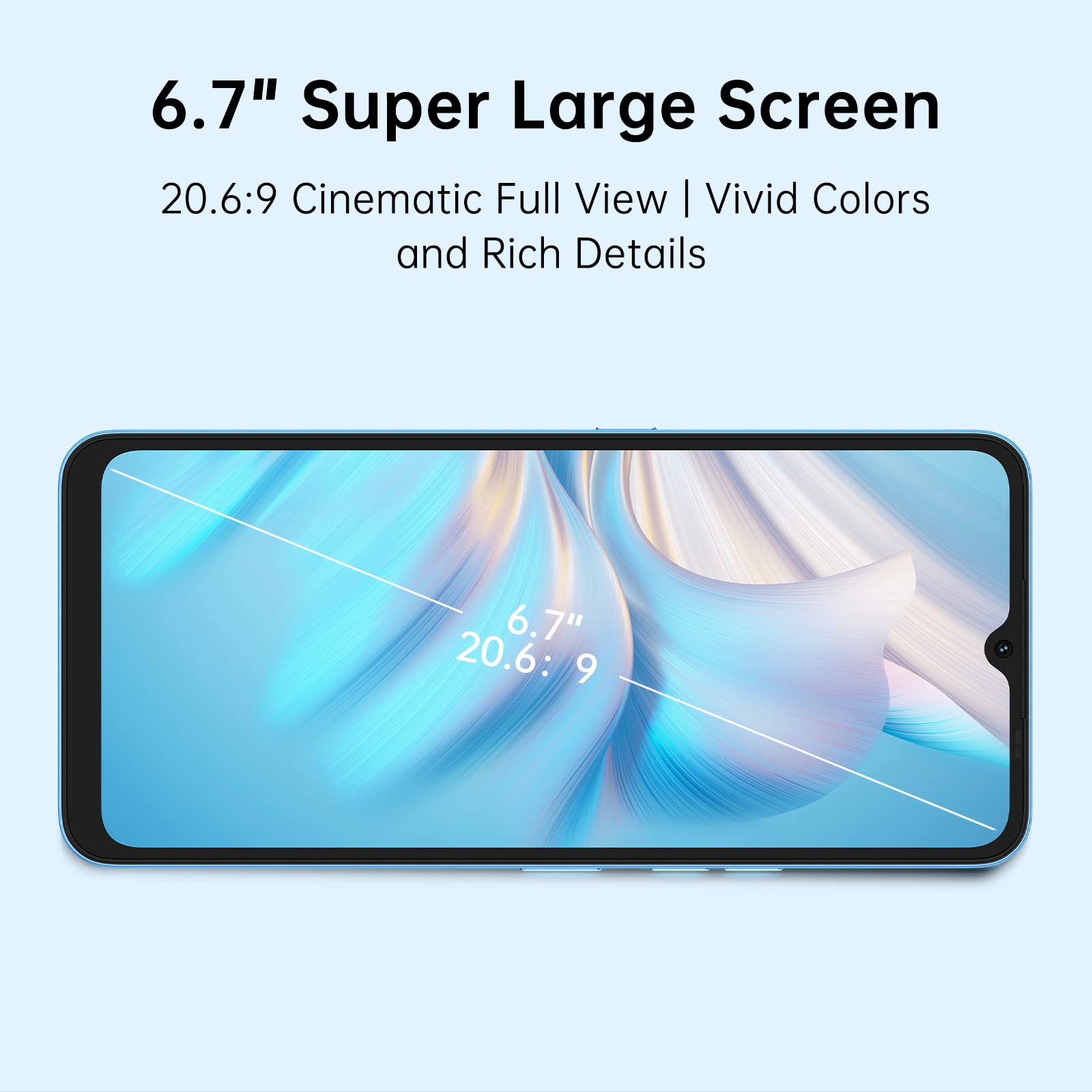 UMIDIGI A13S (4GB+64GB) Unlocked Cell Phone, 6.7" Ultra-Large Full Screen Smartphone with 5150mAh Battery + 16MP AI Dual Camera, Unlocked Android 11 Phone with Dual SIM (Global 4G LTE) 3