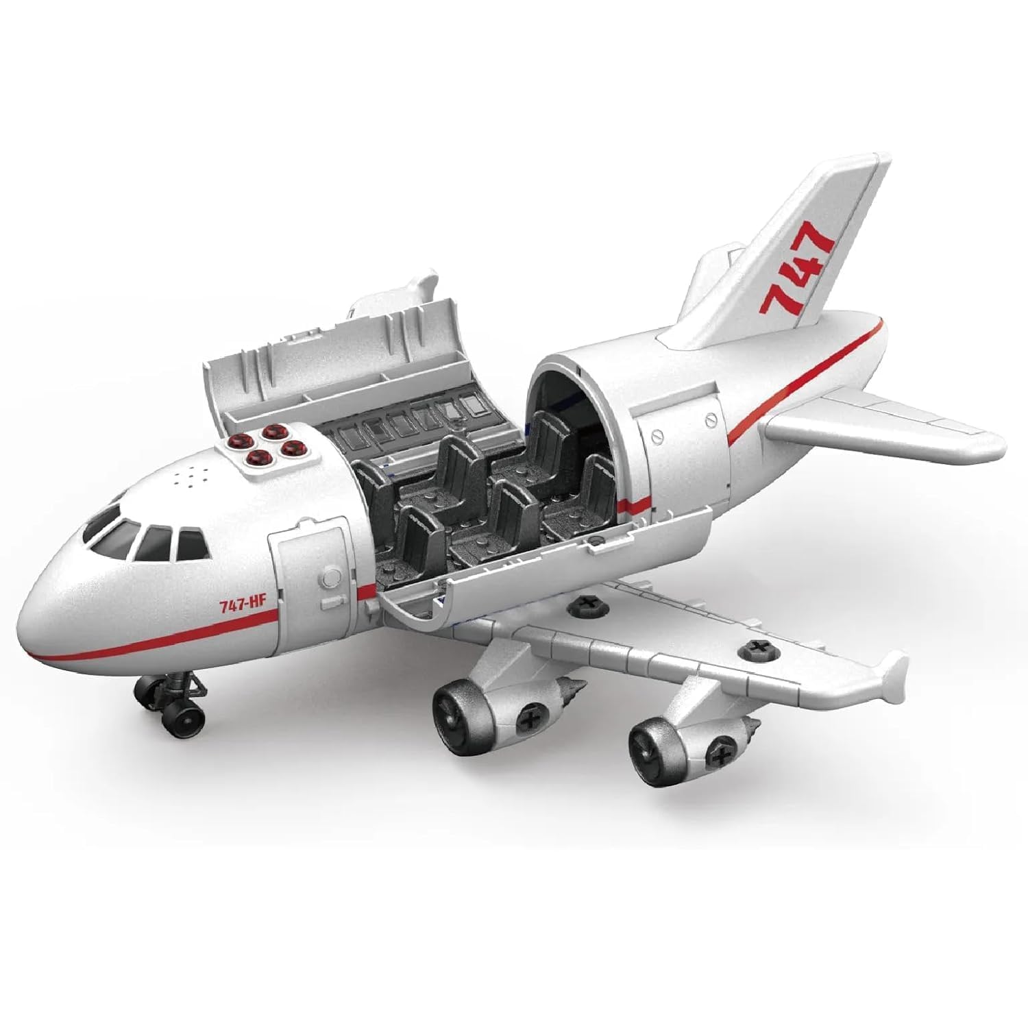 JETRA Building Blocks acousto Optic Friction Music Model DIY Toys Assembly Airplane & Block and Friction & Push Button Toy 4