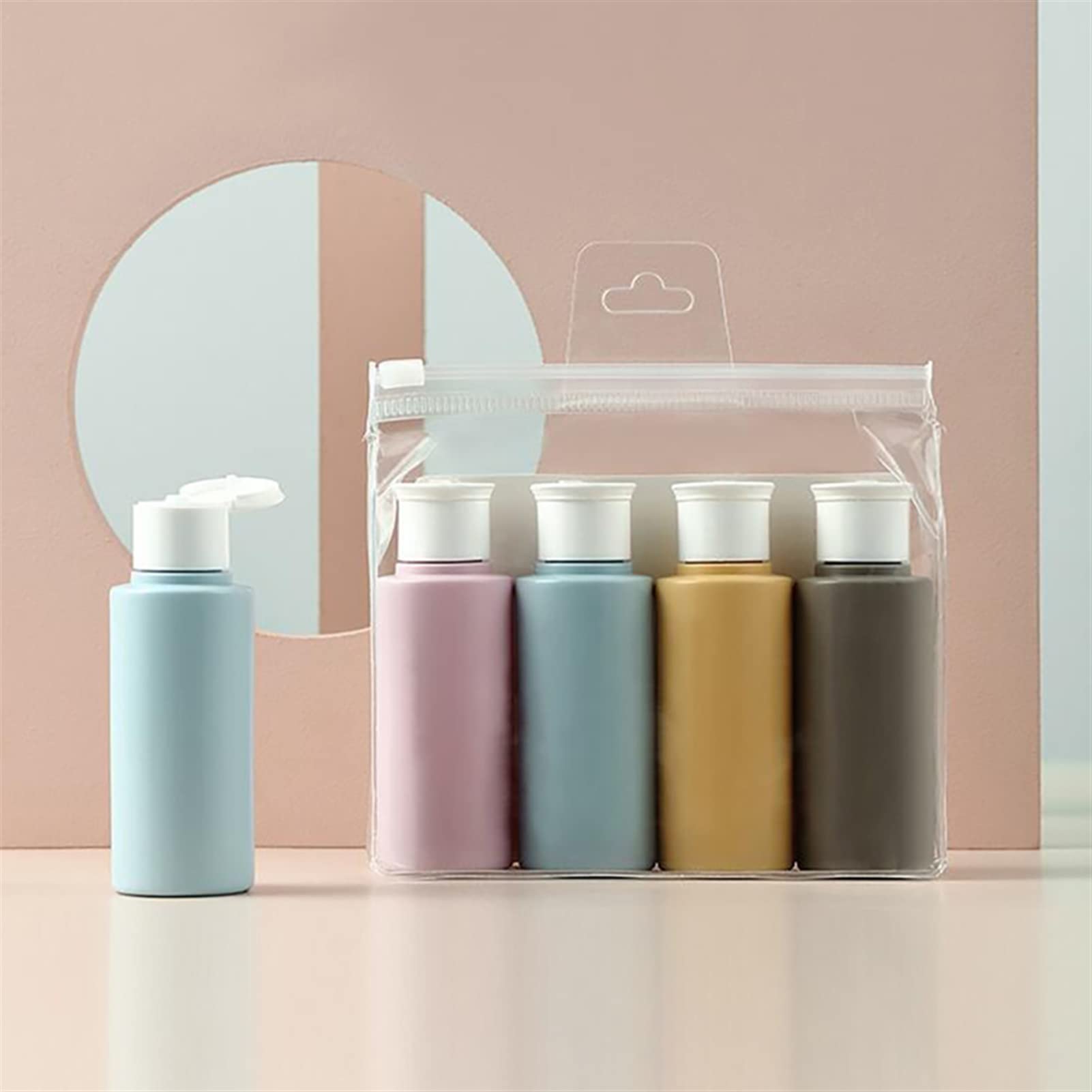 Soap Bottles Portable Empty Bottles Leak Proof Free Silicone Reusable Silicone Refillable Container Cosmetic Travel Size Toiletry Containers for Shampoo Lotion Soap (4 Pcs) Soap Dispenser 6