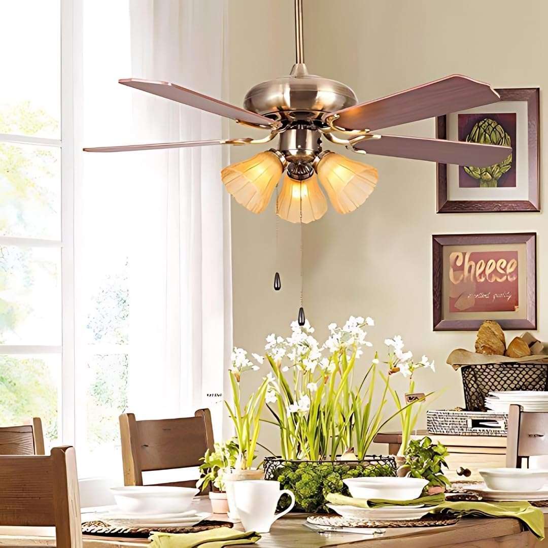 Hans Lighting Breeza Twilight 48-Inch Ceiling Fan with Night Light - 5 Wood Blades 5
