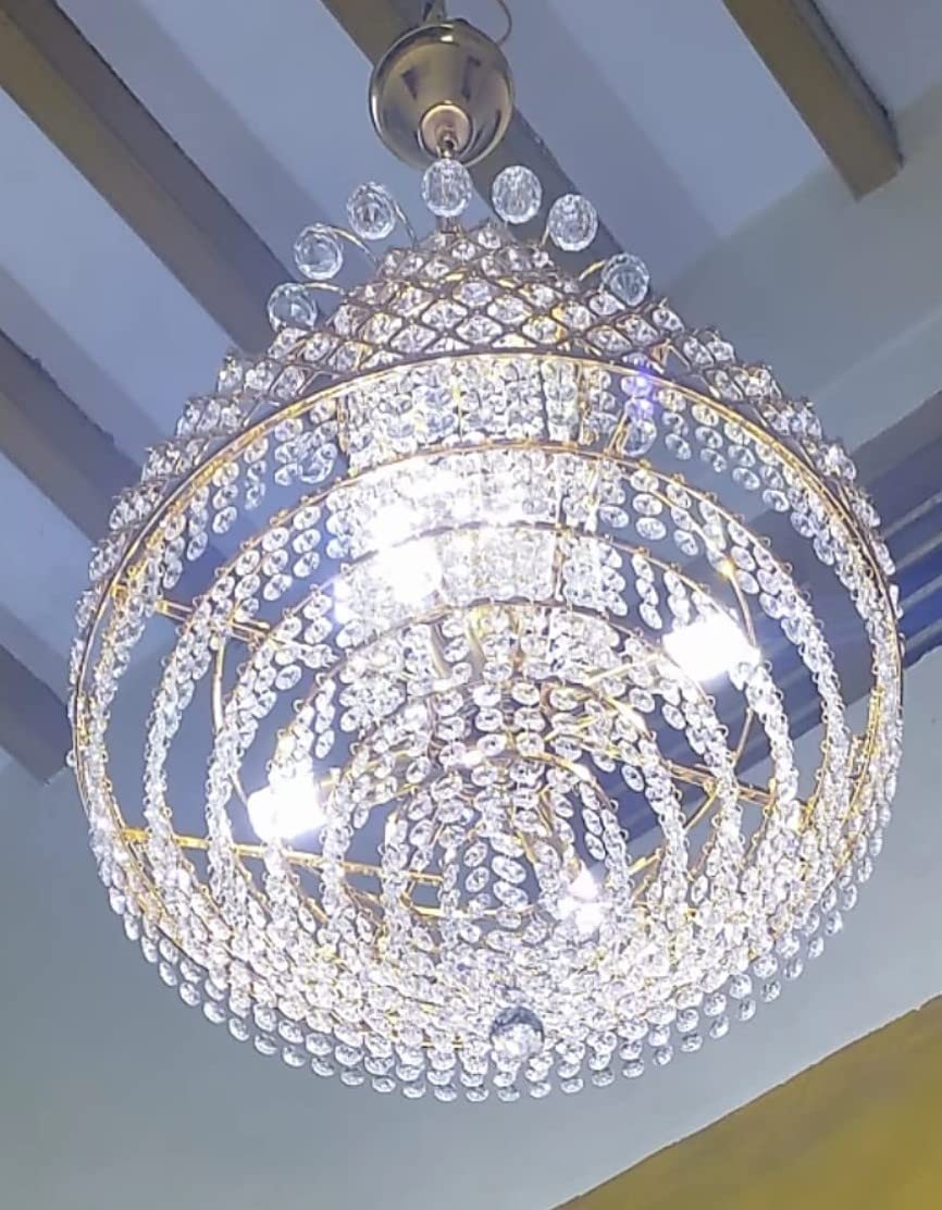 SHRI MAHAL ANTIQUES LED Crystal Big Size Jhhomar Lamp Ceiling Light for Living ROM Hall Bed Room Chandelier Ceiling Lamp 5