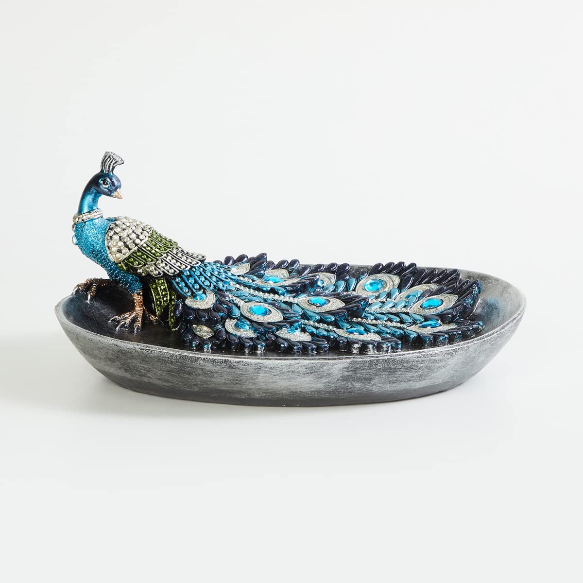 Home Centre Corsica Mayur Blue Peacock Carved Potpourri Bowl 3