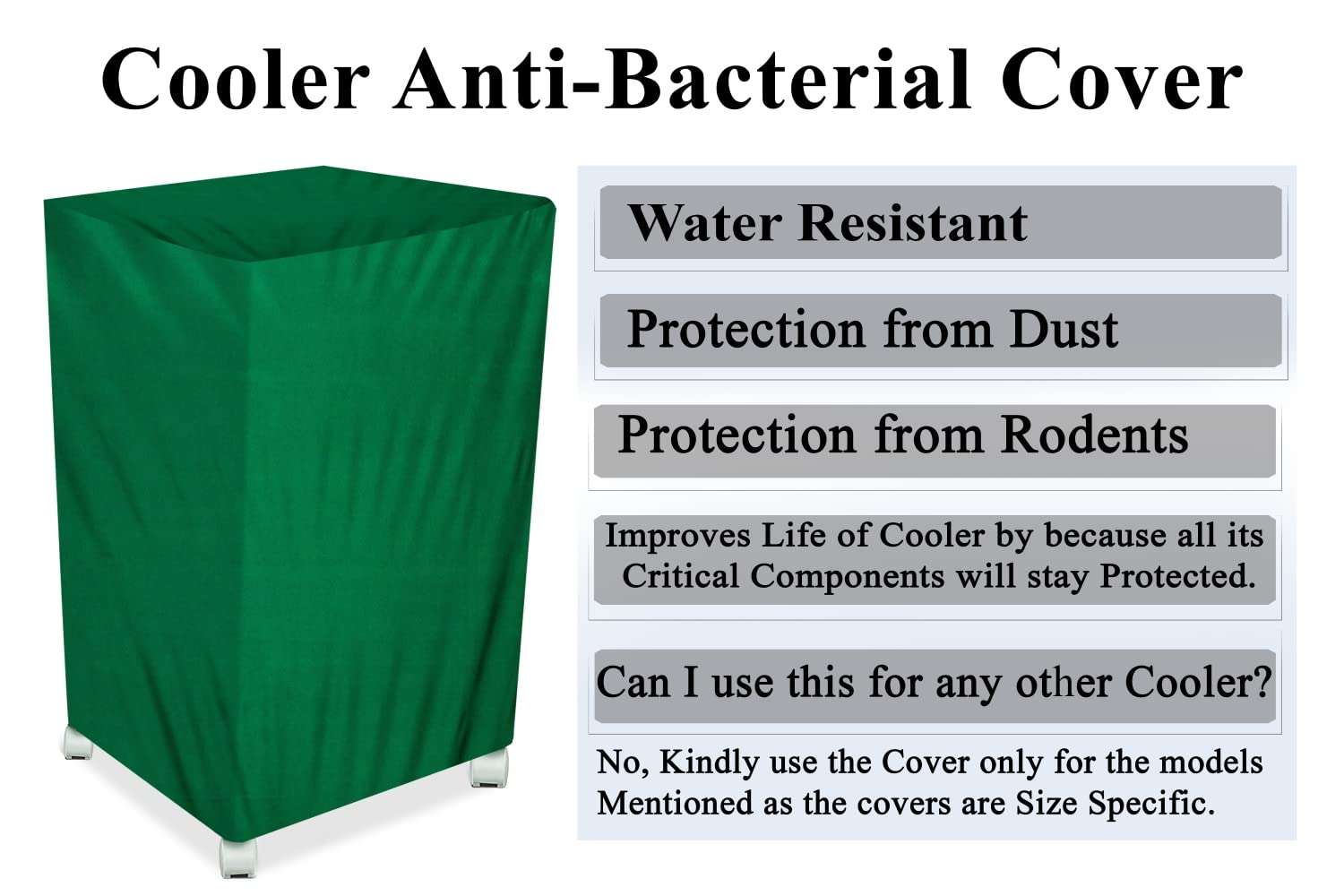 The Furnishing Tree Air Cooler Cover compatible for Croma CRRC1204 29 Ltr Tower Cooler, Ployester, Green 6