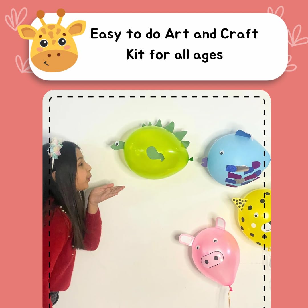 CocoMoco Kids DIY Art and Craft Kit for Kids, Make Your Own Animal Balloons Jungle Party Set, Gift for Girls and Boys, Age 3-8 Year Old, Create 10 Animal Balloons, Return Gift for Kids 6