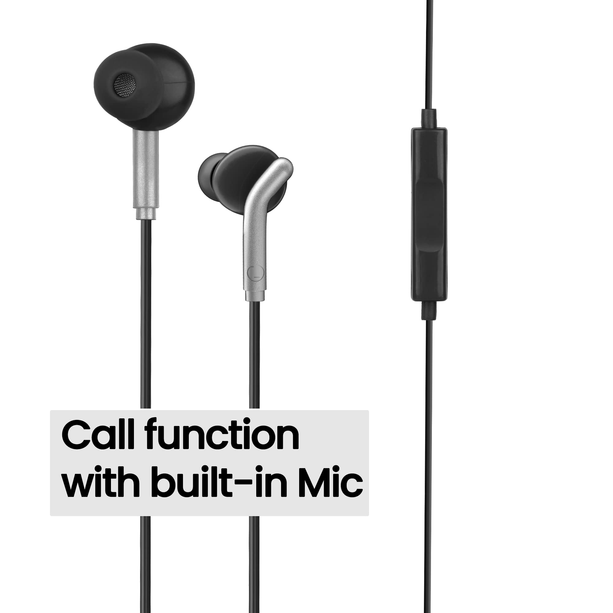 Zebronics Zeb-Bro in Ear Wired Earphones with Mic, 3.5mm Audio Jack, 10mm Drivers, Phone/Tablet Compatible(Black) 5