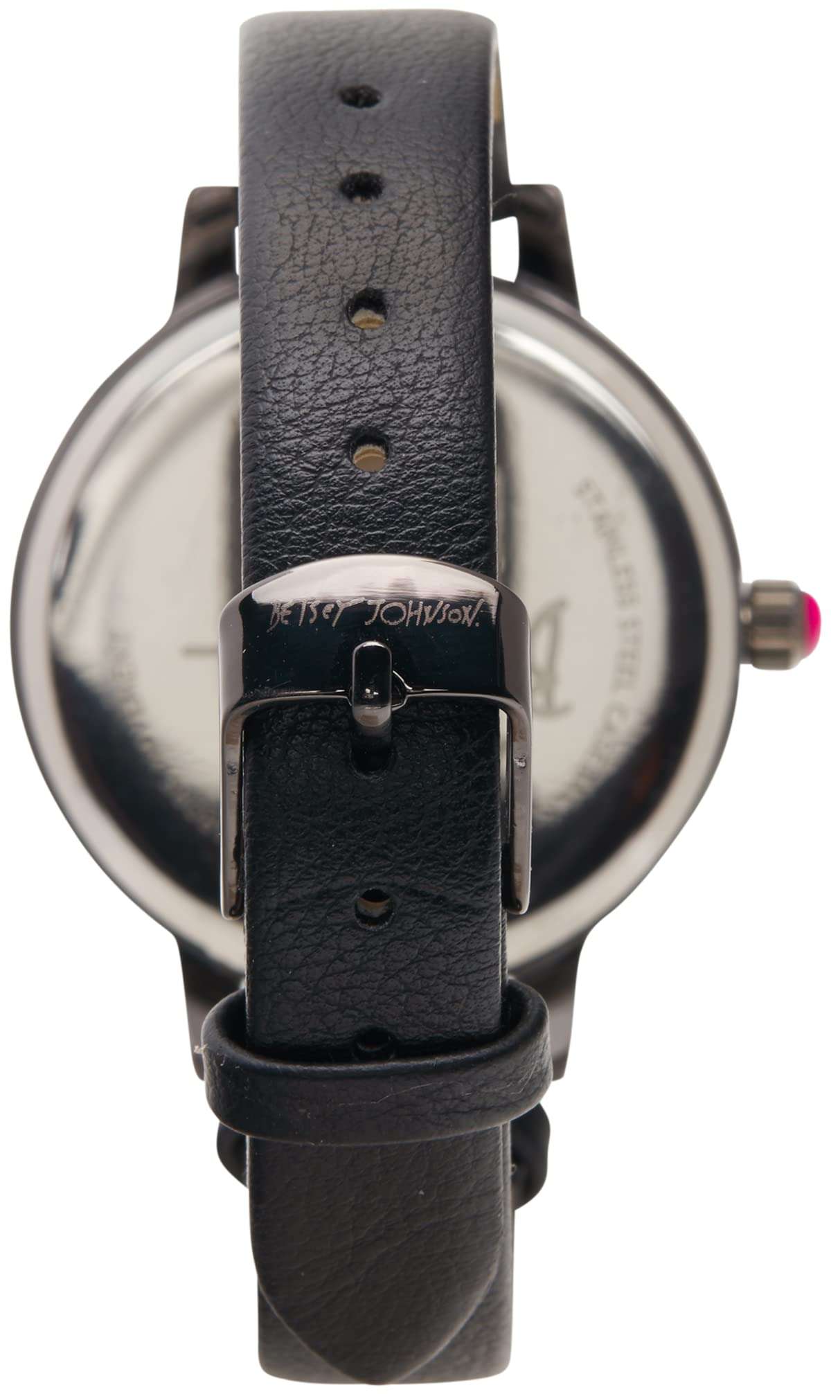 BETSEY JOHNSON Women's Watch - Vegan Leather Strap Glitter Wristwatch, Quartz Movement: BJW044, Size One Size, Pink Zebra 6