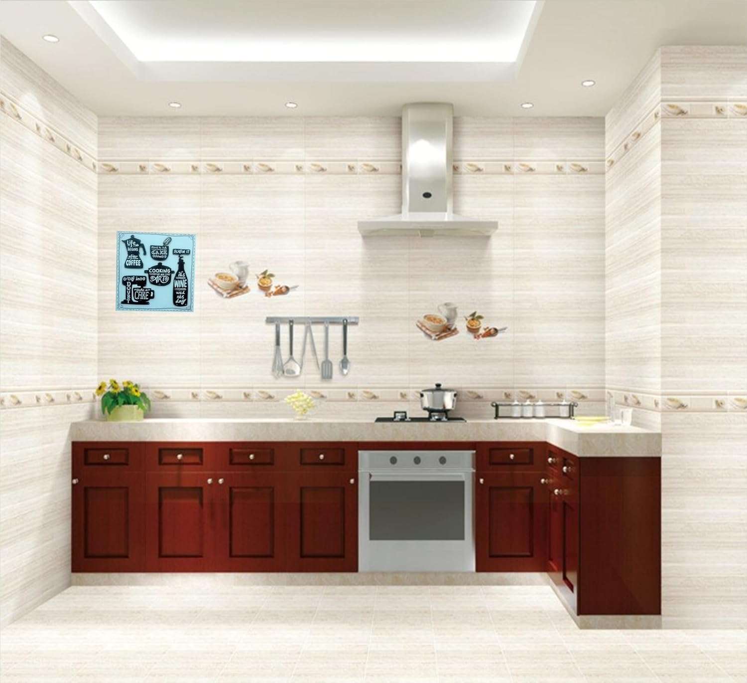 JRc Kitchen Appliances with Embossed view Art for wall Decoration I Beautiful Quotes |Home Decoration I kitchen area | Set Of 1 Wall Decor Item 5