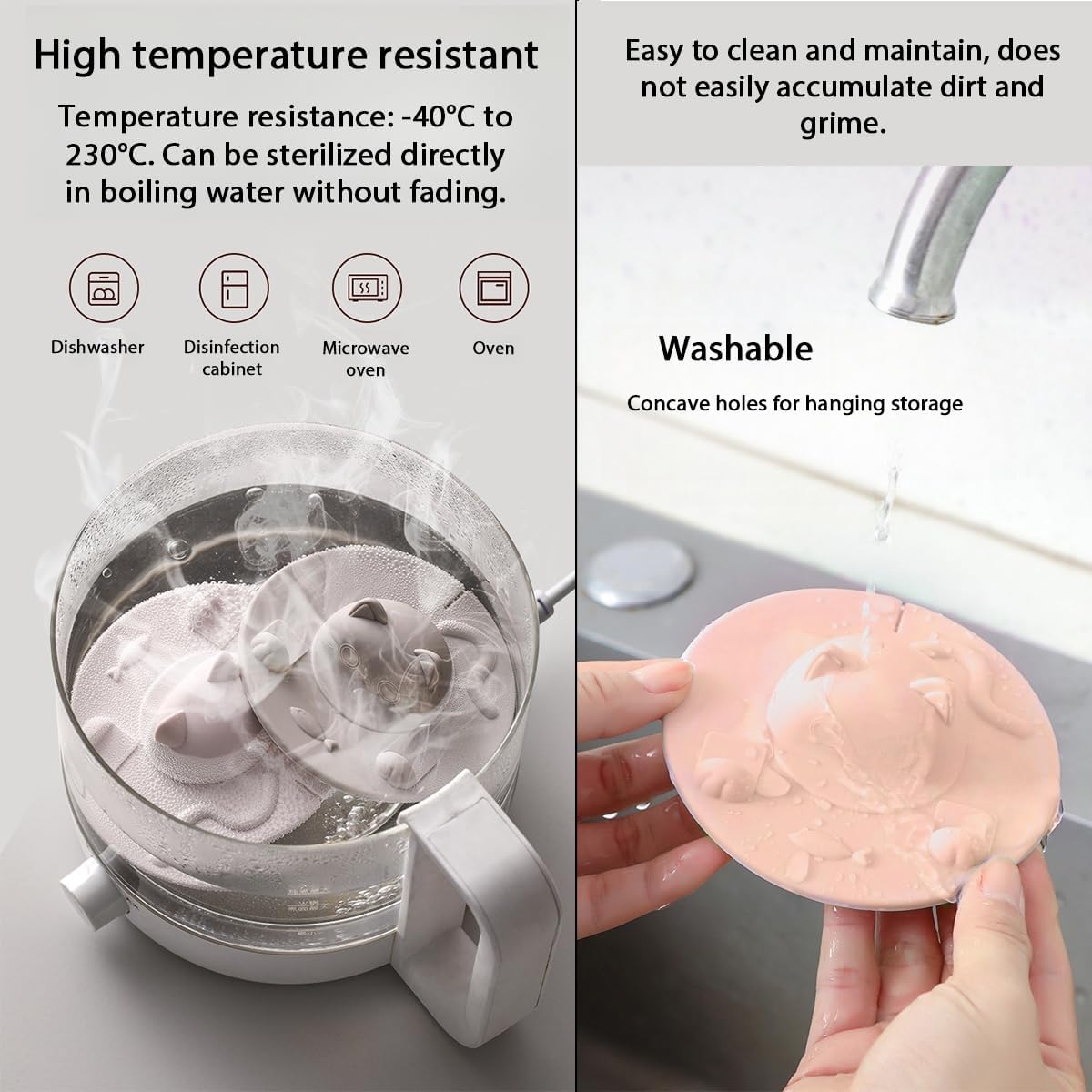 2 Pcs Tea Bag Holder, Cute Cat Design Cup Cover Lid, Spill-Proof Tea Accessories for Mug, Tea Bag Squeezer, Ideal for Office Use and Travel 6
