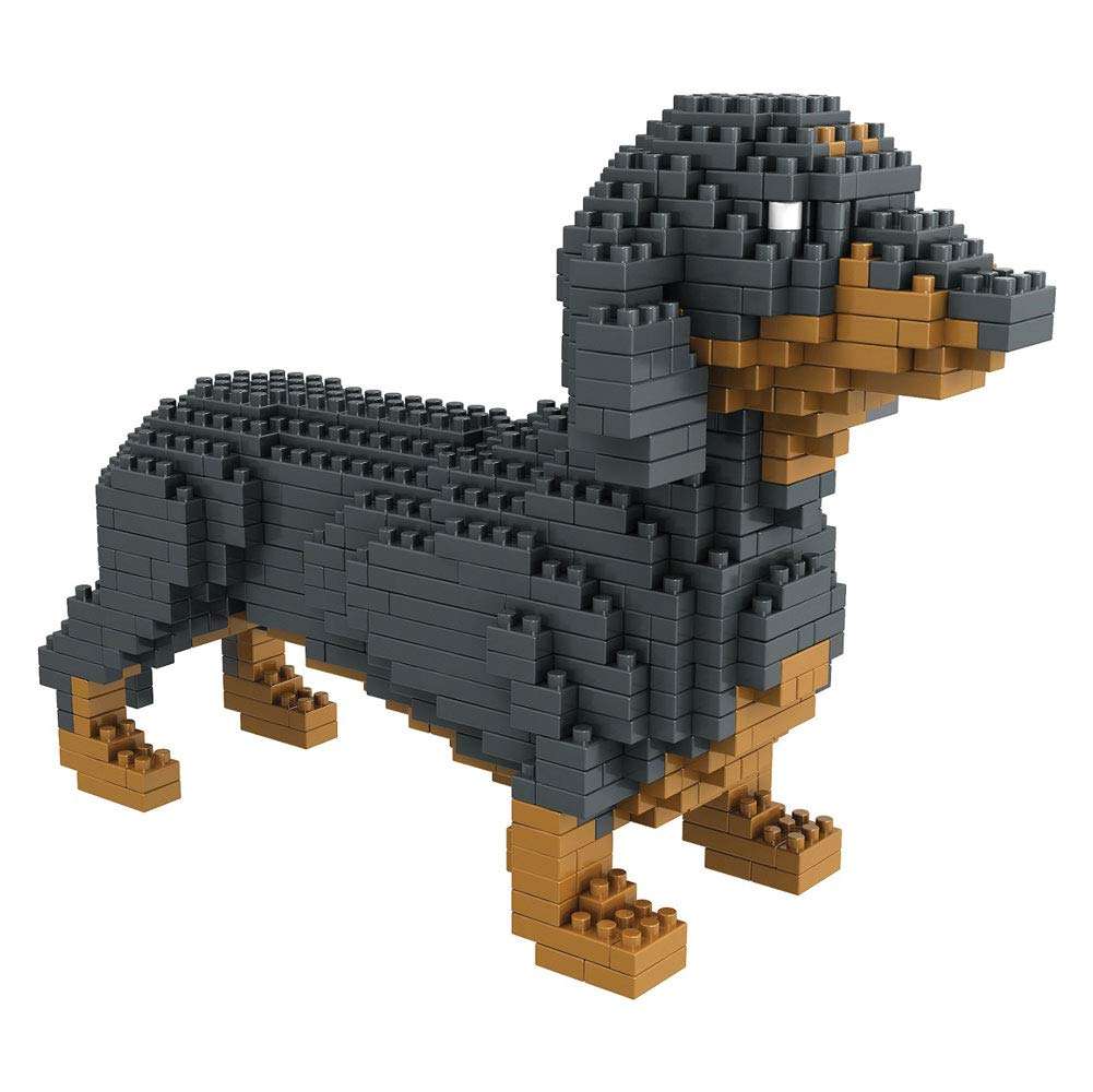 Bits and Pieces - Dachshund 3-D Block Puzzle - Dog Breed Building Blocks - 898 Piece Construction Model Set 1