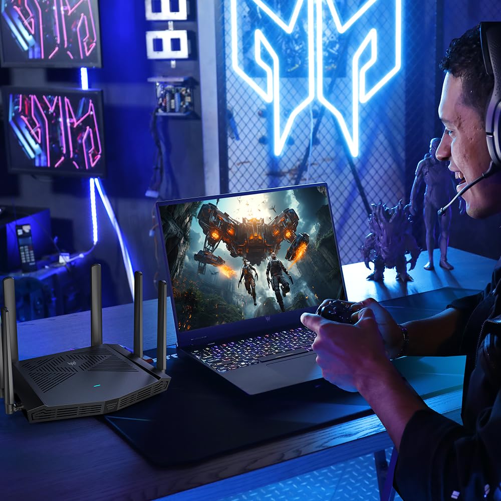 Predator Connect W6x Wi-Fi 6 AX6000 Gaming Router | Hybrid QoS Compatible with Intel Killer Prioritization Engine | Connect Up to 215 Devices | 2.5Gbps WAN & 4 x 1Gbps LAN | Lifetime Internet Security 6