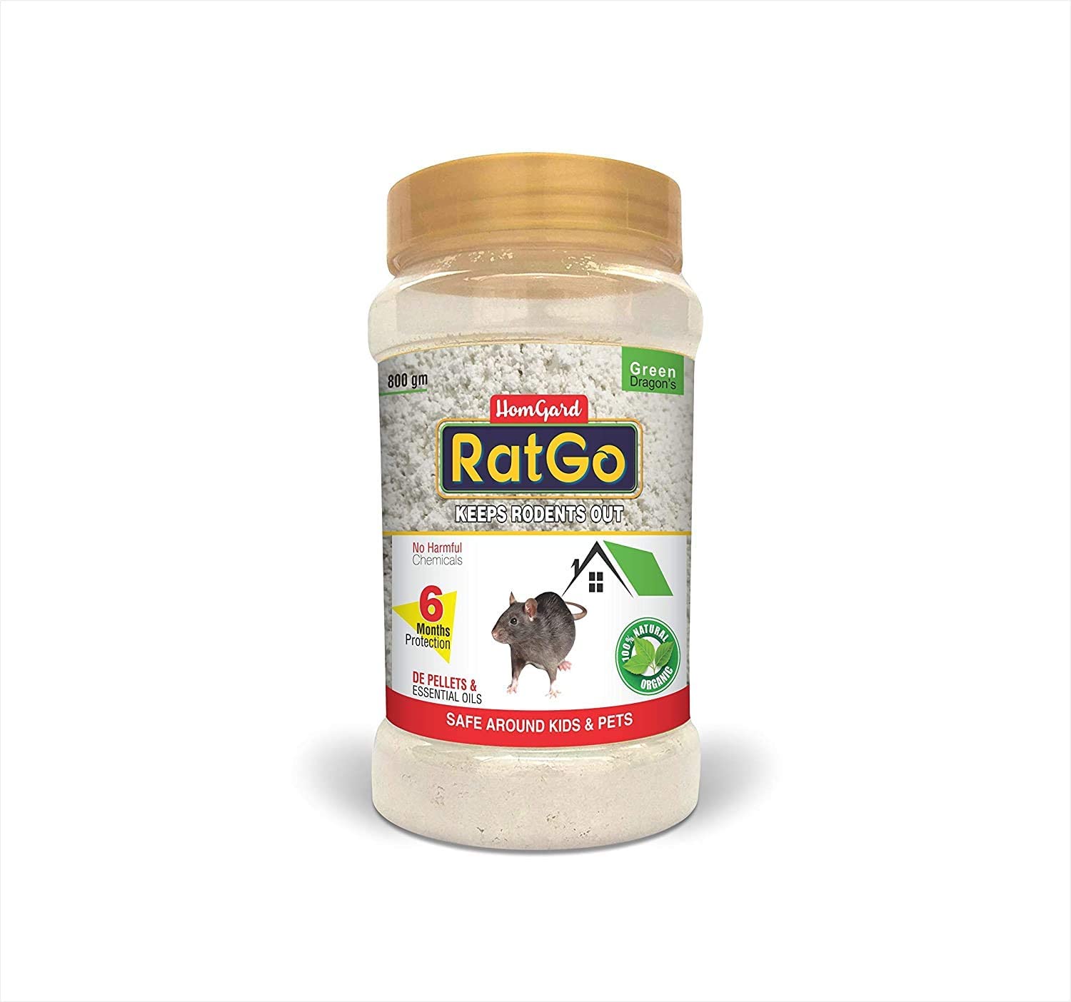 Green Dragon's 'RatGo' Rodent Repellent Diatomite Pellets- 800 gm 1