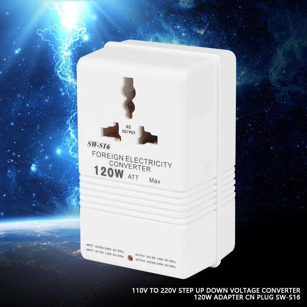 Power Converter Adapter 110V to 220V Step Up & Down Voltage Converter 120W CN Plug SW-S16 Step Down Voltage Transformer Plug Power Adapter Voltage Converter Step Down 4