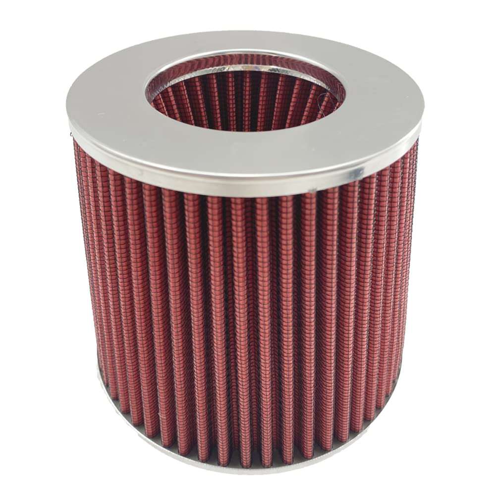 3" Universal Cold Air Intake Kit Intake Pipe Kit Aluminium Automotive Air Intake Air Filter Induction Flow Hose Pipe Kit Red Filter 6