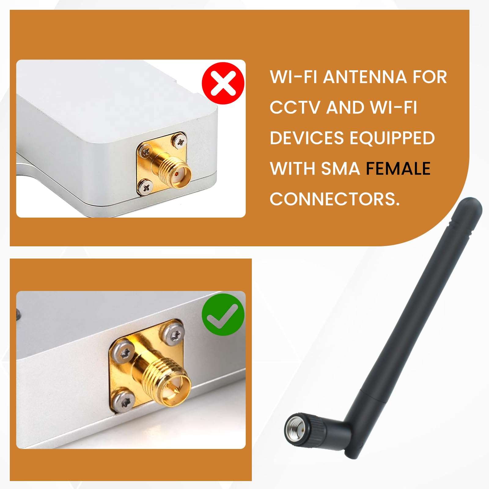 ZDRU 2.4GHz / 5.8GHz Dual Band WiFi Antenna, 3dBi MIMO RP-SMA Male Antenna for WiFi Router Wireless Network Card USB Adapter Security IP Camera Video Surveillance Monitor (4 Pack) 6