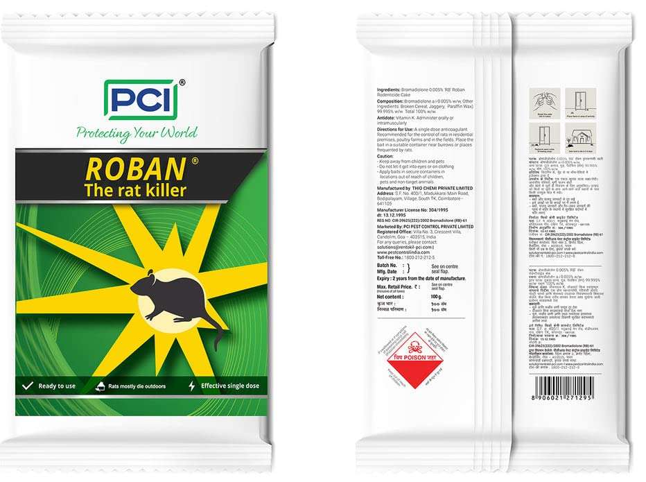 Ventoux PCI Roban The Rat Killer Brown Big | Rat Killer Cake for Homes, Offices, Warehouses, and Other Places Where Rodents May be Present (1Pcs) 3