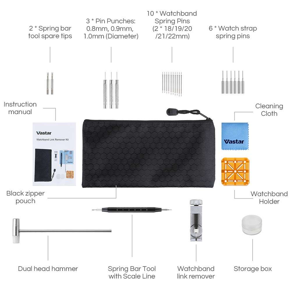 Vastar Watch Band Link Remover Tool - Watch Repair Kit, 29 Pieces Watch Link Remover Kit, Watch Band Tool 4