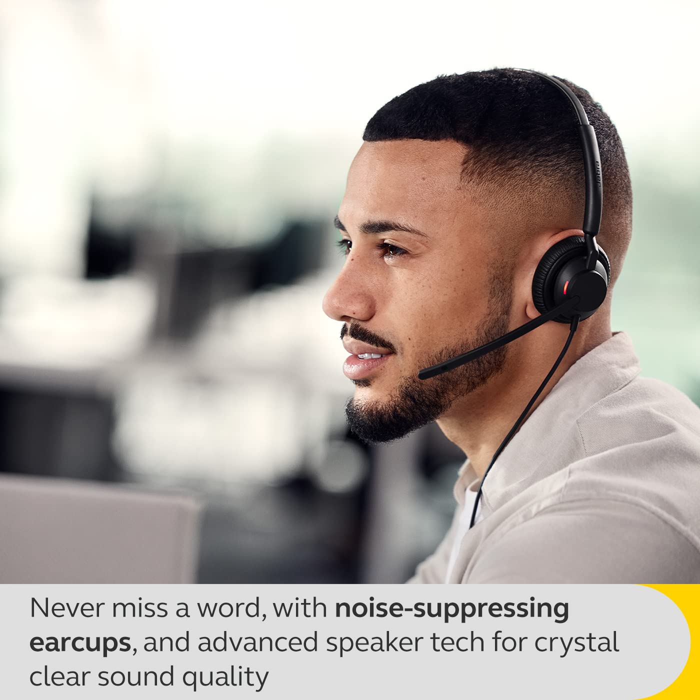 Jabra Engage 40 Wired Mono Headset - Noise-Cancelling 2-Mic Technology and USB-A Cable, Ultra-Lightweight - Works with All Leading Unified Communications Platforms Such As Zoom, Unify - Black 3
