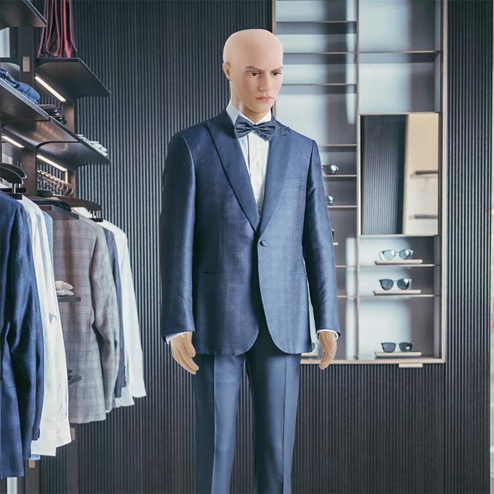 Loop Mannequin Male Dress Form Skin Color Metal Base Manequins Premium Store Display Dummy Model Hanger Male Display Stand 4