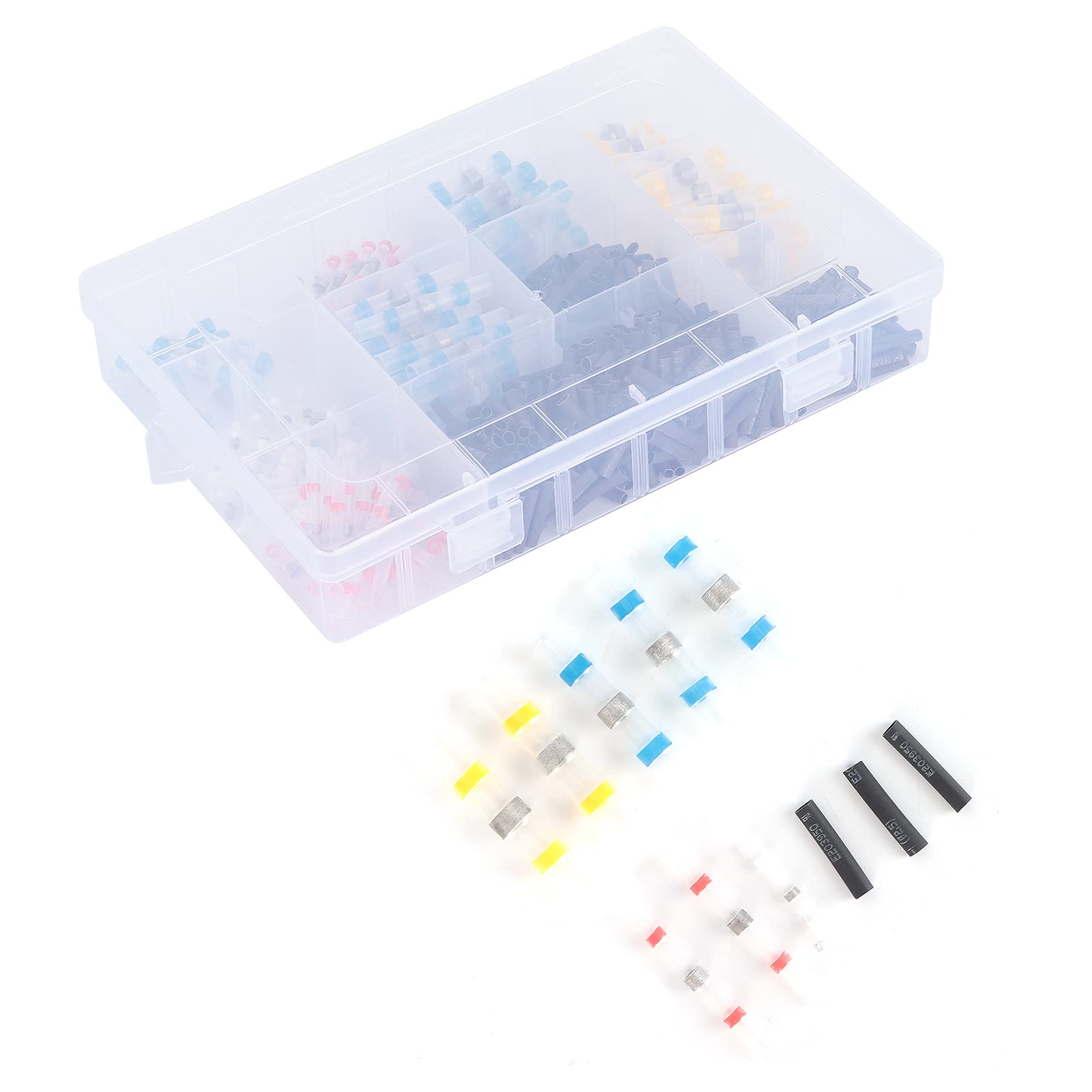 500pcs Heat Shrink Tube Butt , Shaft Collars Heat Shrinkable Shaft Collars Connectors Set Solder Seal Electrical Wire Terminals Waterproof Electrical Kit for Cars Trucks And Ships Wiring 4