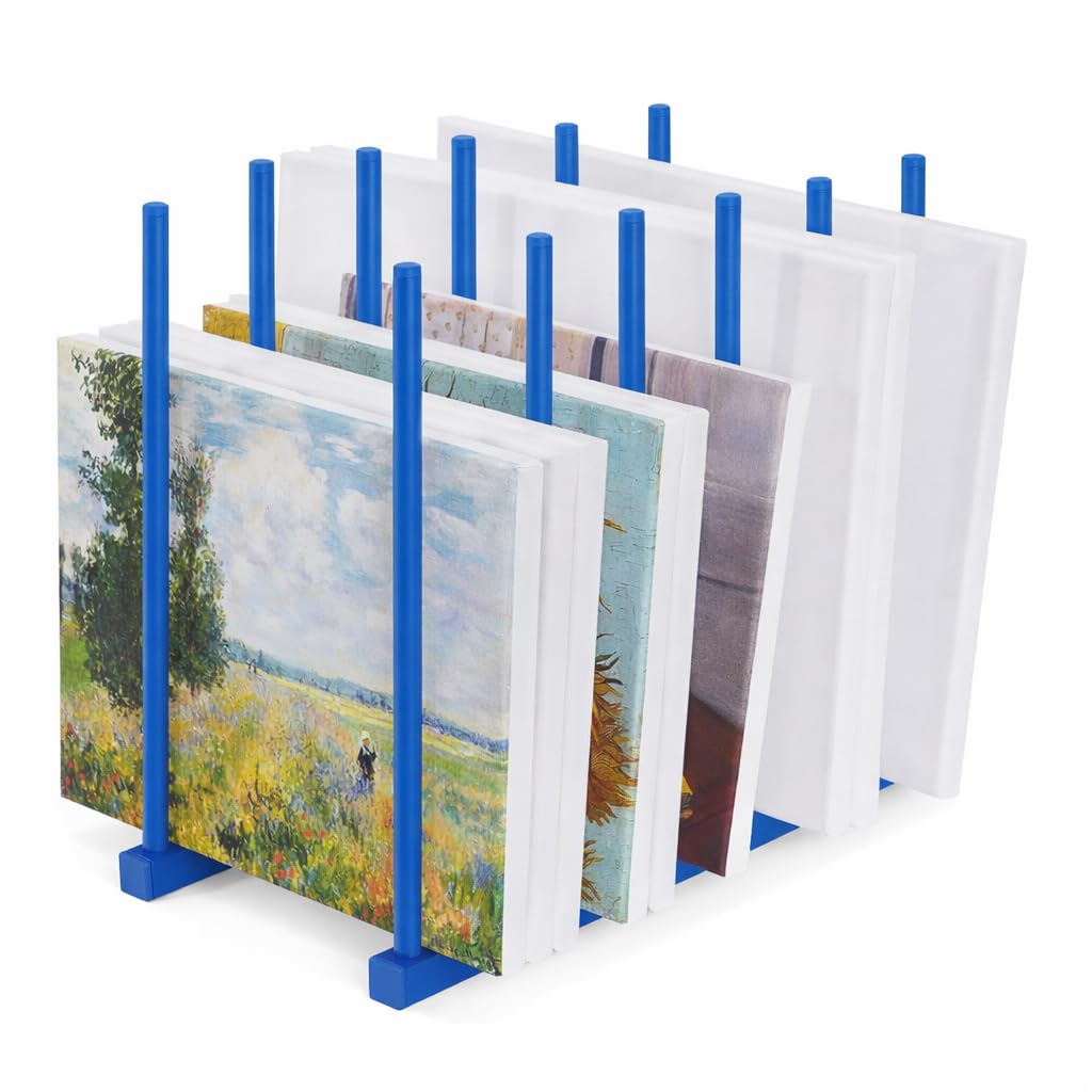 OGFC 57102 Art Storage Rack Painting Canvas, Metal Drawing Storage SHELF for Canvas Frame Organizing/Drawing Board (Blue) STAND 1