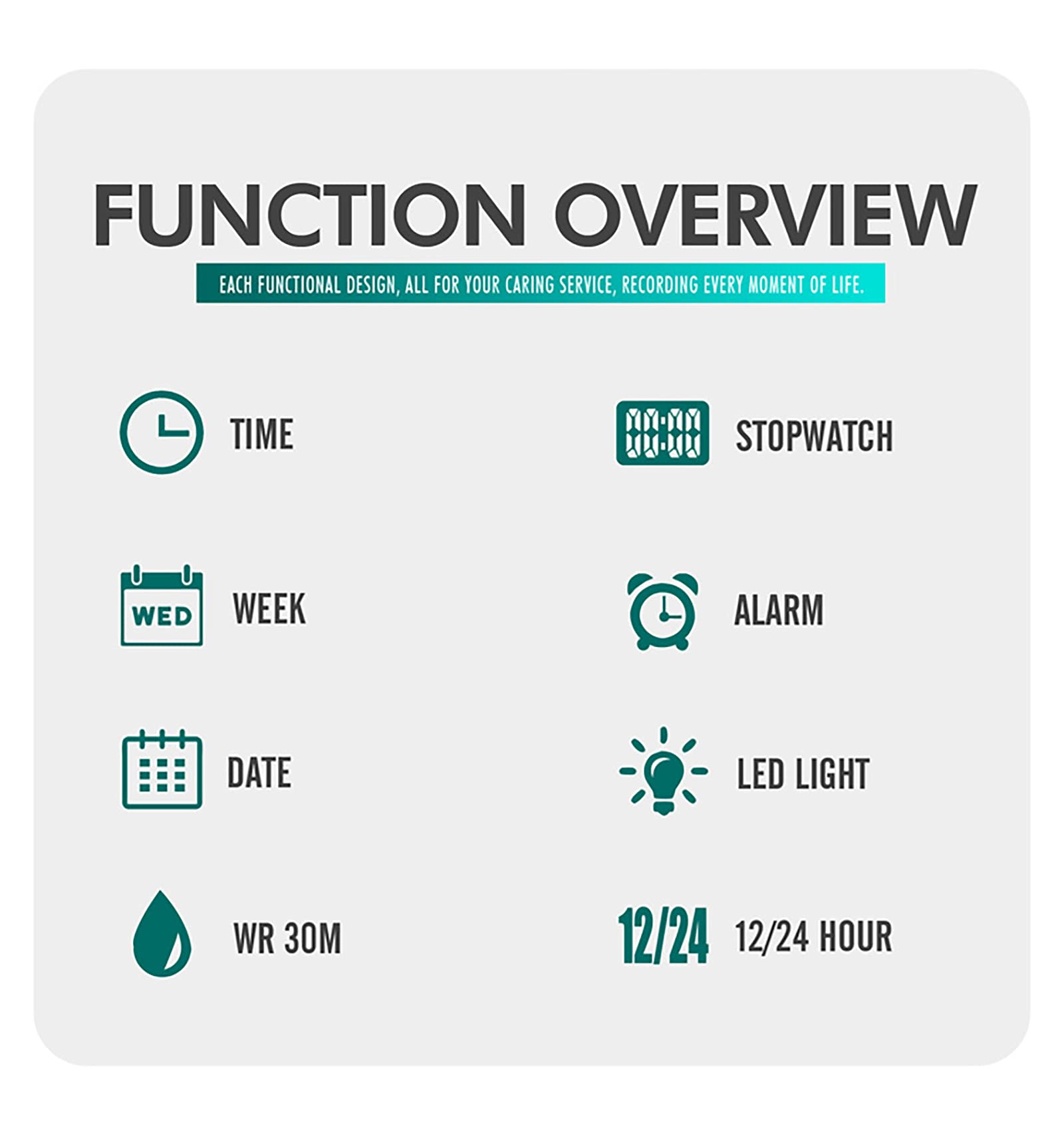 Womens Sports Watch Digital Watches for Women with Waterproof Stopwatch 30M Waterproof Week Date Alarm LED Light Calendar Chrono Silicone Straps Gift for Girls Women 6