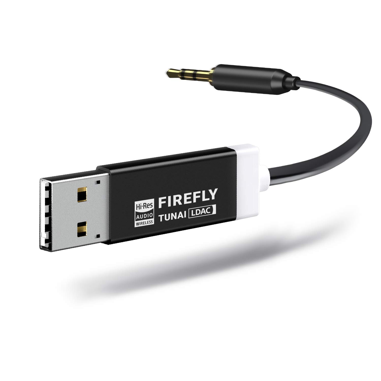 TUNAI Firefly LDAC Bluetooth Receiver: High Resolution Wireless Audio Bluetooth 5.0 Adapter with Audiophile USB DAC 3.5mm AUX for Car/Home Stereo Hi Res Music Streaming; Auto On, No Charging Needed 1