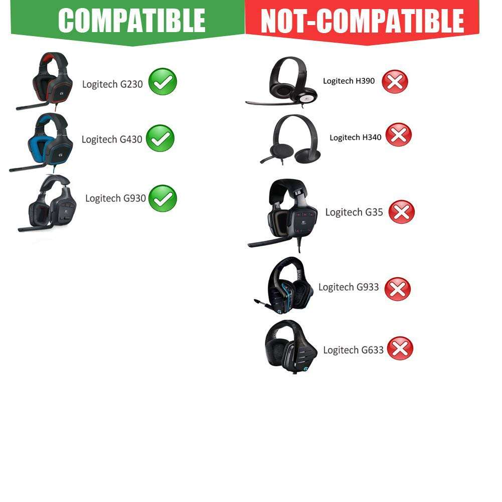 G930 Replacement Pads G935 Earpads Ear Pads Compatible with G930 G935 G35 G430 Wireless Gaming Headset (Black) 2