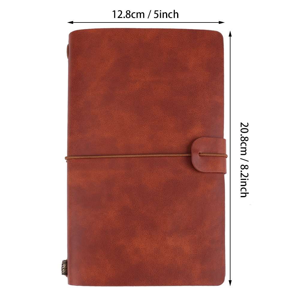Tnfeeon Classic PU Leather Travel Notebook Hardcover Executive Notebook Personalized Journal Diary Refillable Notepad for Writing Women Men (Brown) 3