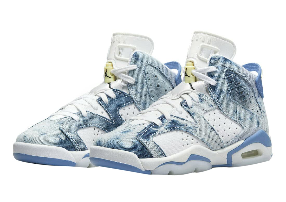 Jordan Boy's Air 6 Retro (Big Kid) White/Dutch Blue/Citron Tint/Black 5.5 Big Kid M 3
