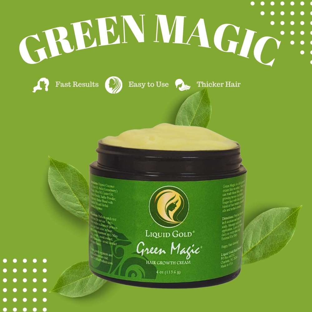 Green Magic Hair Growth Cream – Herbal Hair Growth for Thinning Hair, Edges & Scalp, Repairs Dry Damaged Hair & Supports Fast Regrowth for Stronger, Longer, Thicker Hair 2