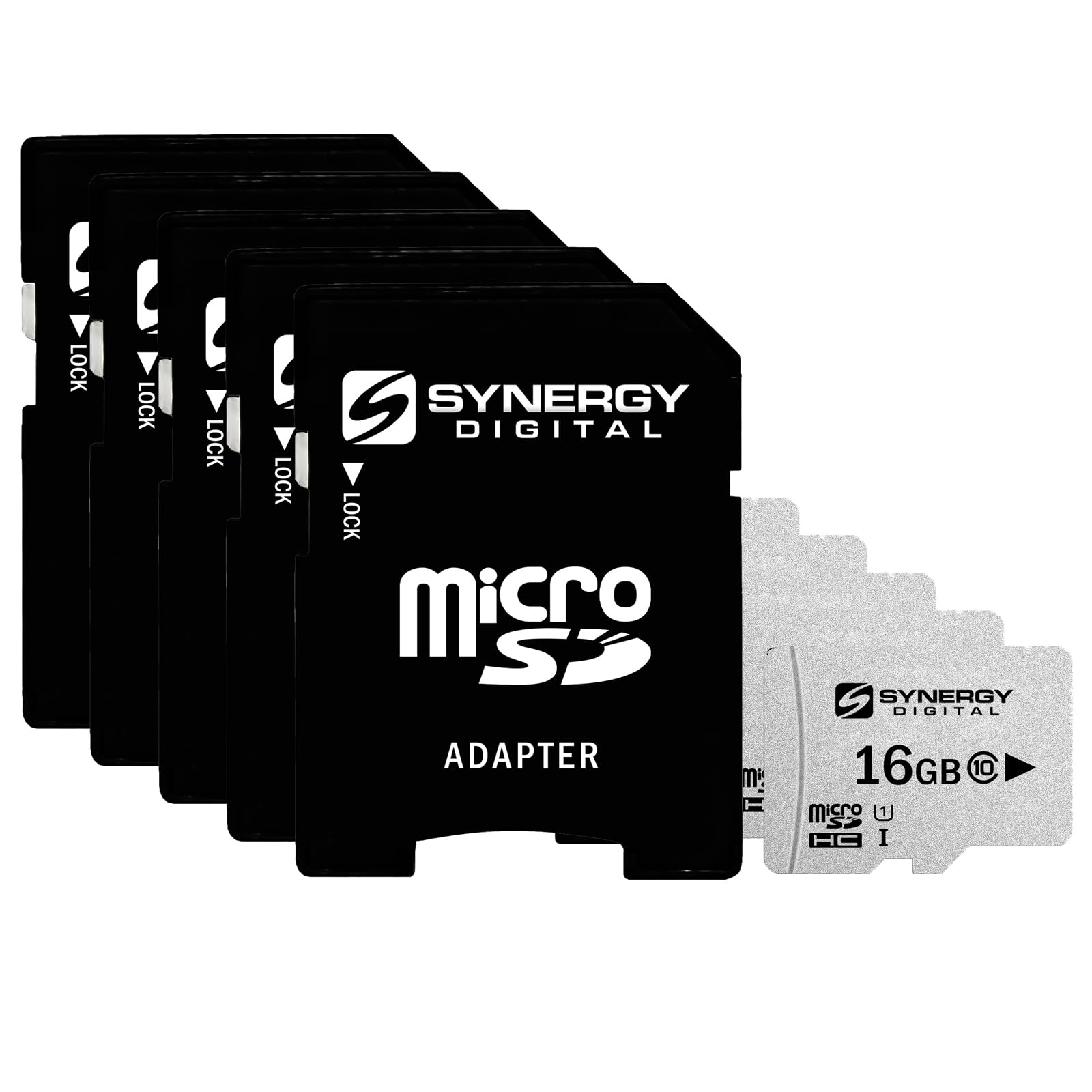 Synergy Digital 16GB Micro SDHC Secure Digital UHS-I Memory Cards, Compatible with Motorola WX435 Cell Phone - Class 10, U1, 95MB/s, 300 Series - Pack of 5 1
