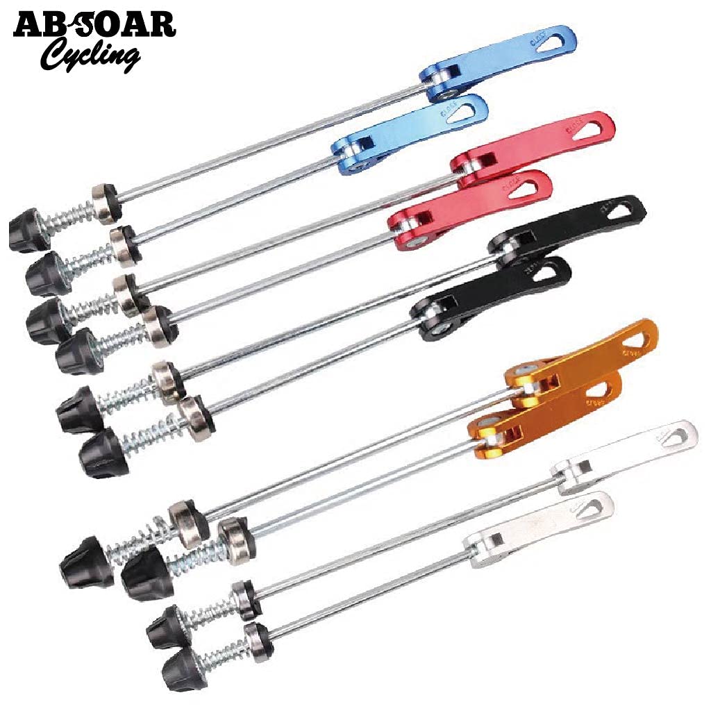 ABSOAR Cycling Silver Bike Skewers Quick Release Front Rear QR City Road Mountain Bike MTB BMX F100/ R135 mm fits City Bike F110/ R148 150 mm Road Mountain Bike, Silver, 1 Pair 4