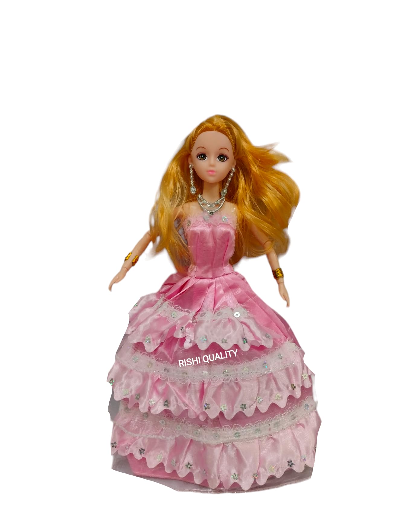 RISHI QUALITY Beautiful Dress Doll Toy with Moveable Arms , Hand for Girl. Doll with Accessoires for Playing. Birthday Return, Wedding, Diwali Gift. (Angle Cute Doll) 5