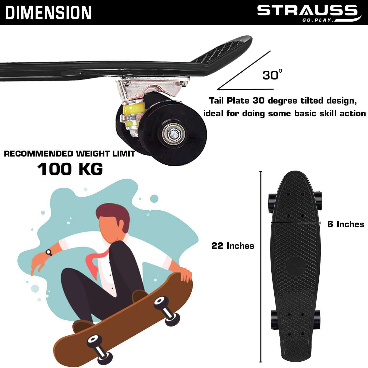 Cruiser Penny Board |Skateboard for Boys & Girls | Skateboard for Adults 3