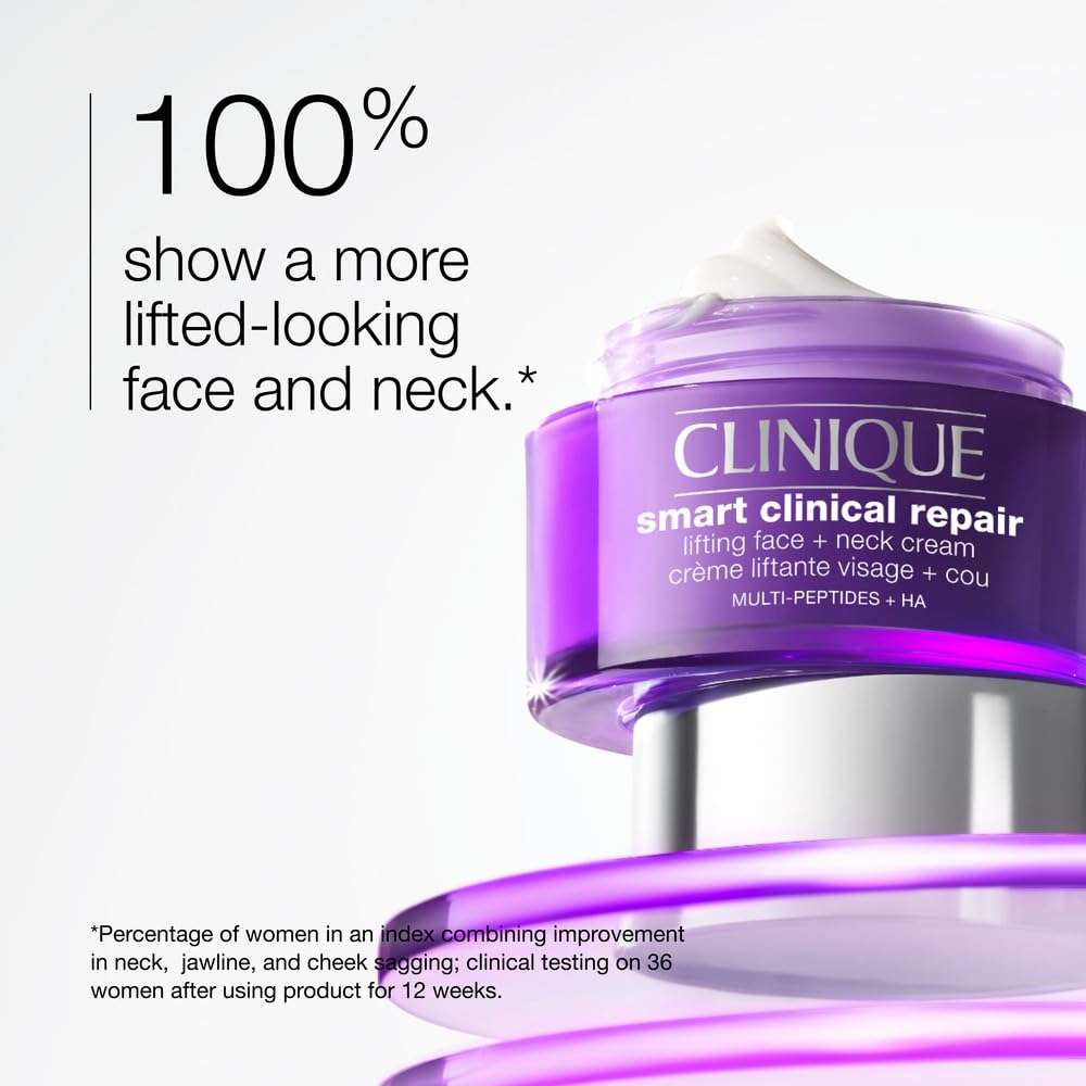 Clinique Smart Clinical Repair Lifting Face + Neck Cream with Peptides + Hyaluronic Acid | Anti-Aging + Hydrating, 2.5 Fl Oz 3
