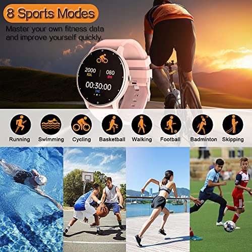 0.3inch Ultra Thin Smart Watch Fitness Tracker Pedometer with Heart Rate, Blood Pressure, Blood Oxygen and Sleep Monitoring Functions, Support Message Push Notification, Multiple OSD Languages 3