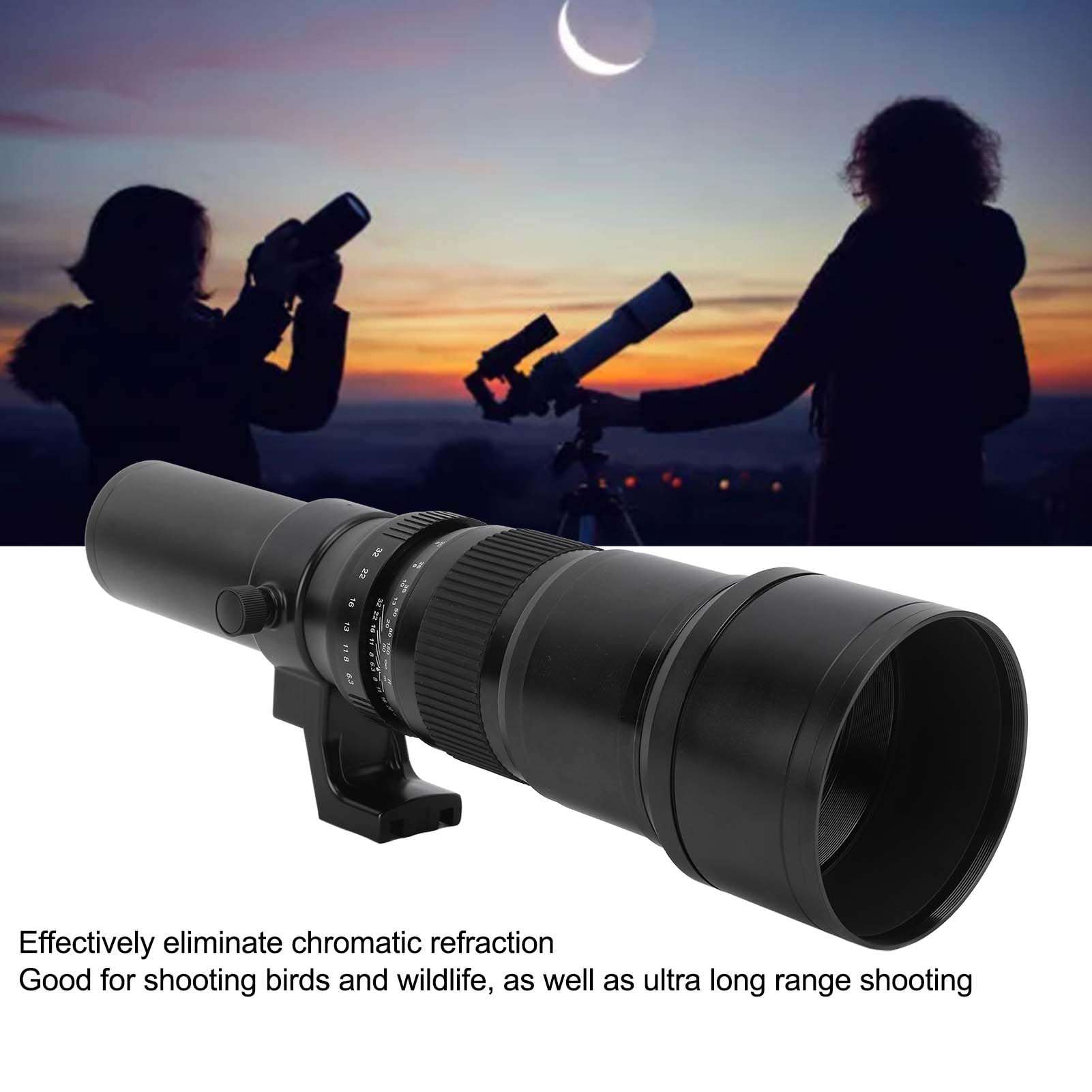 500mm F6.3 Fixed Focus Telephoto Lens, Manual Prime Focus Telephoto Lens with T2 AI Adapter Ring, for Nikon DSLR Cameras Astronomical Scope Telescope Photography (Black) 3