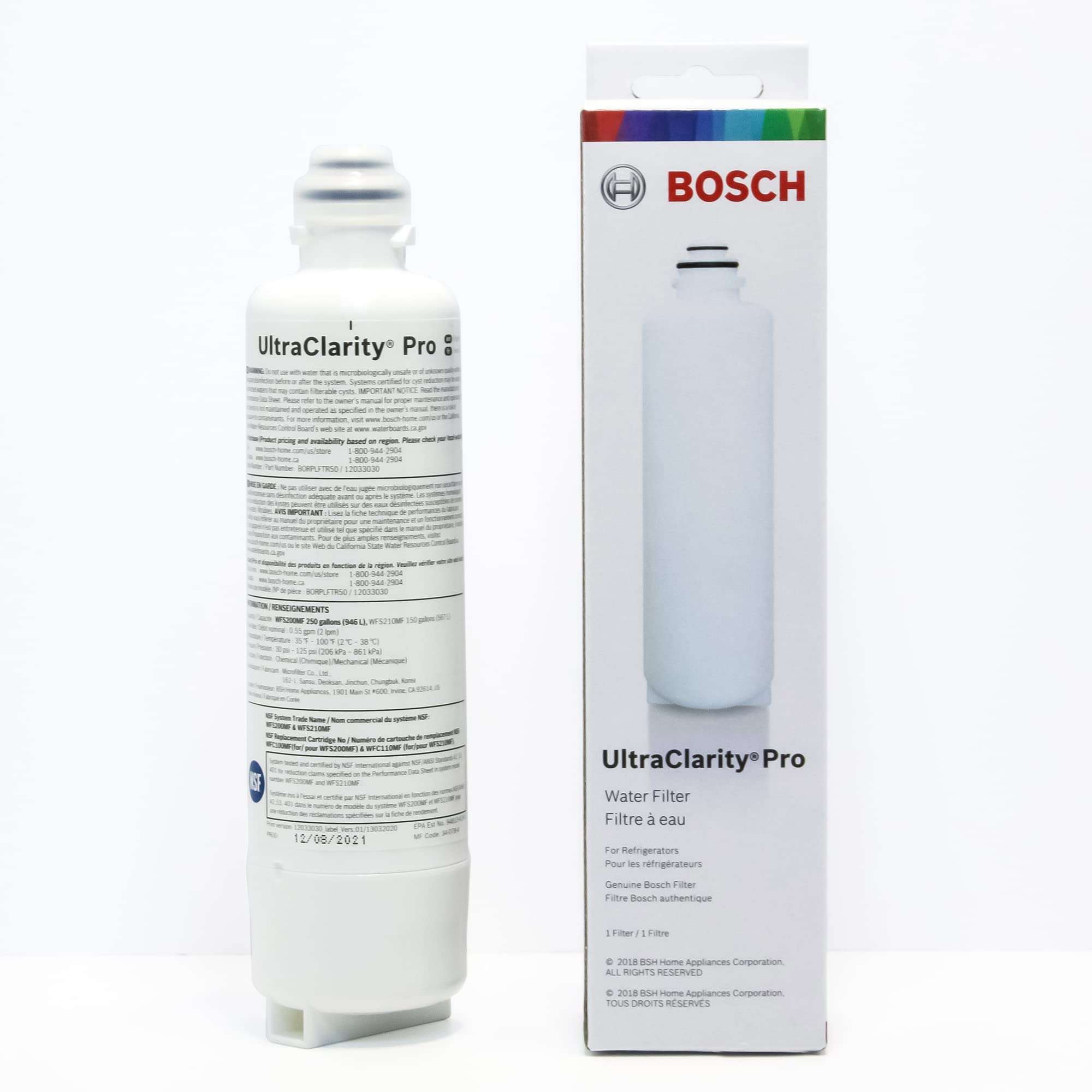 Bosch 11032531 Genuine OEM UltraClarity® Pro Water Filter Cartridge (White) for Bosch Refrigerators & Affresh Washing Machine Cleaner, Cleans Front Load and Top Load Washers, Including HE, 6 Tablets 5