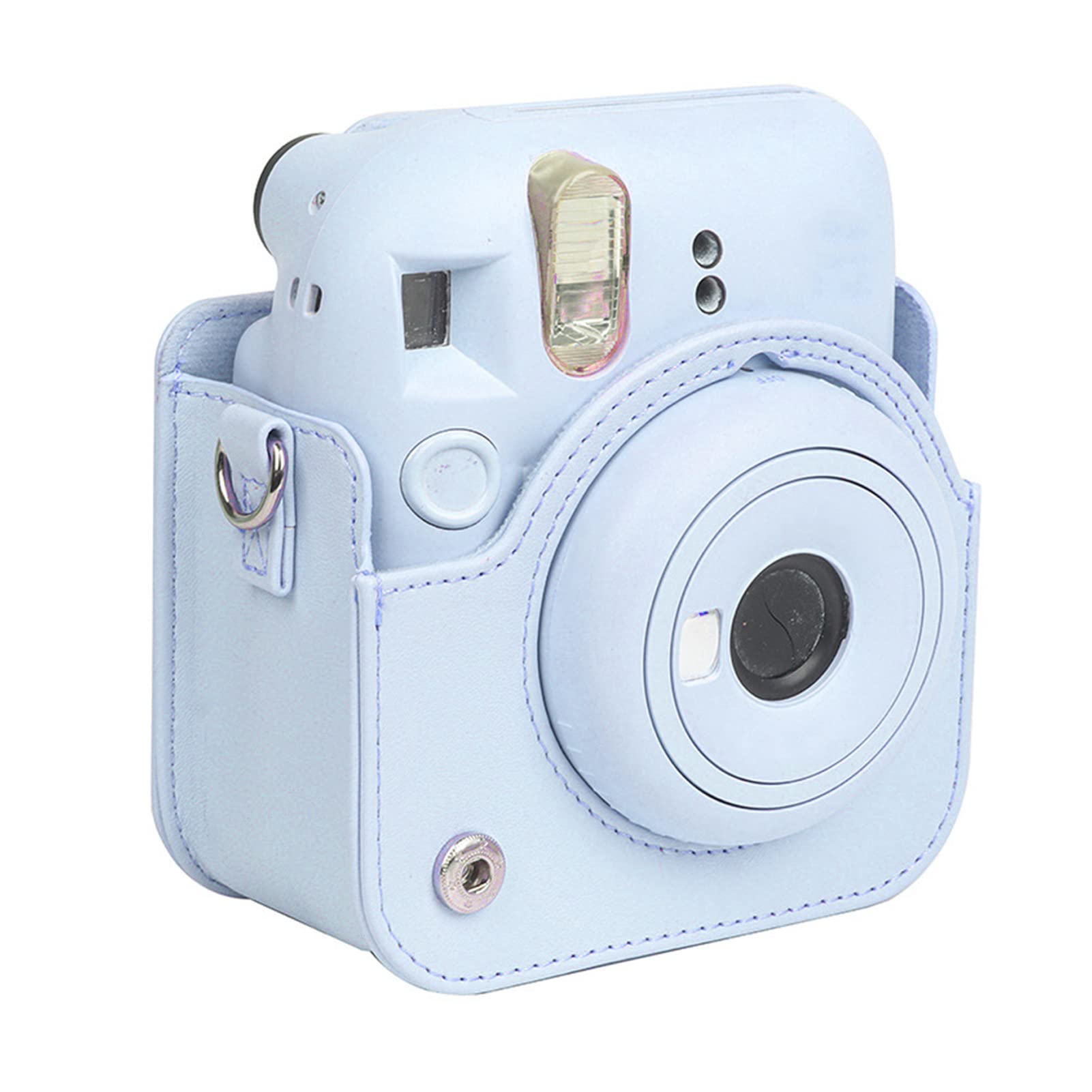 banapoy Instant Camera Case, Instax Mini 12 Camera Protective Case Bag With Adjustable Shoulder Strap, Portable PU Leather Camera Carrying Bag for Instax Mini 12 Camera (Hydrangea Blue) 6