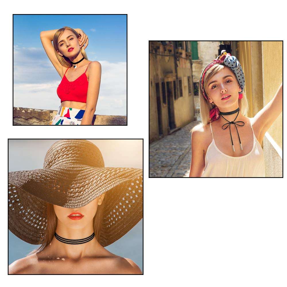 Outee 42 Pcs Choker Necklaces for Women Black Choker Set Tattoo Choker Necklace Classical Velvet Chokers 6