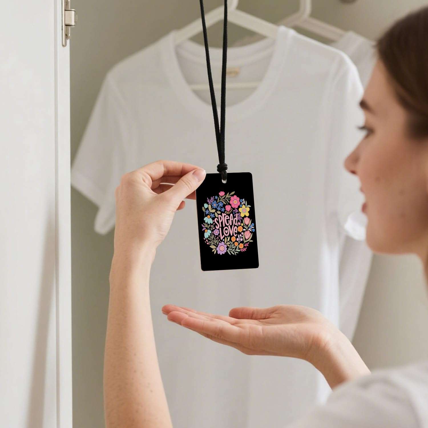 Nihilform Boho Floral Cologne Car Air Fresheners Natural Non Toxic Air Freshener 4-Pack 'Spread Love' Flower & Butterfly Designs, Ideal Decor & Gift for Hippie - Chic Lovers, for Car, Closet & Home 6