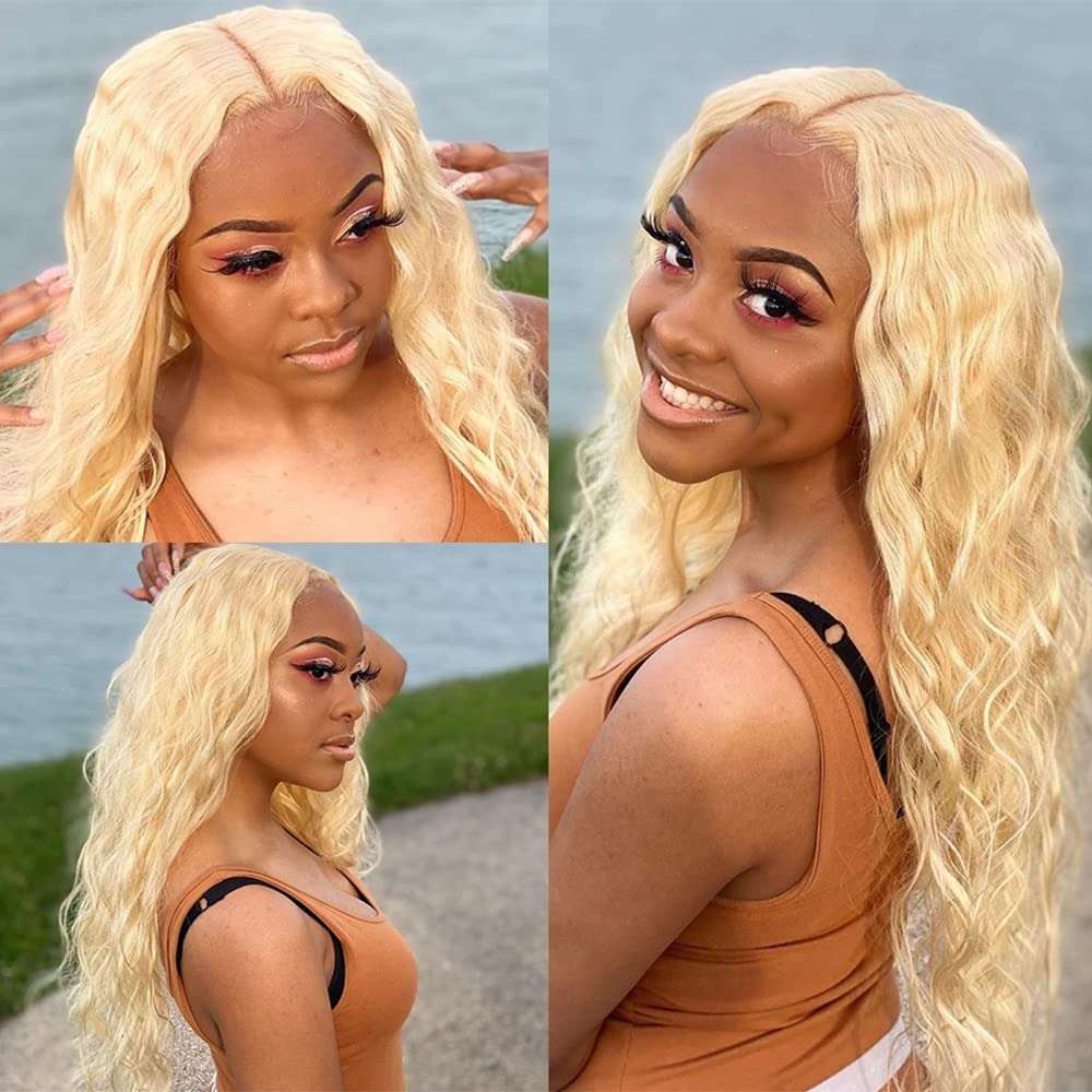 Blonde Bundles 613 Curly Human Hair Bundles 28 28 28 Inch 8A Grade Brazilian 613 Bundles Human Hair Unprocessed Virgin Hair 3 Bundles Blonde Kinky Curly Bundles Remy Hair Extensions 3