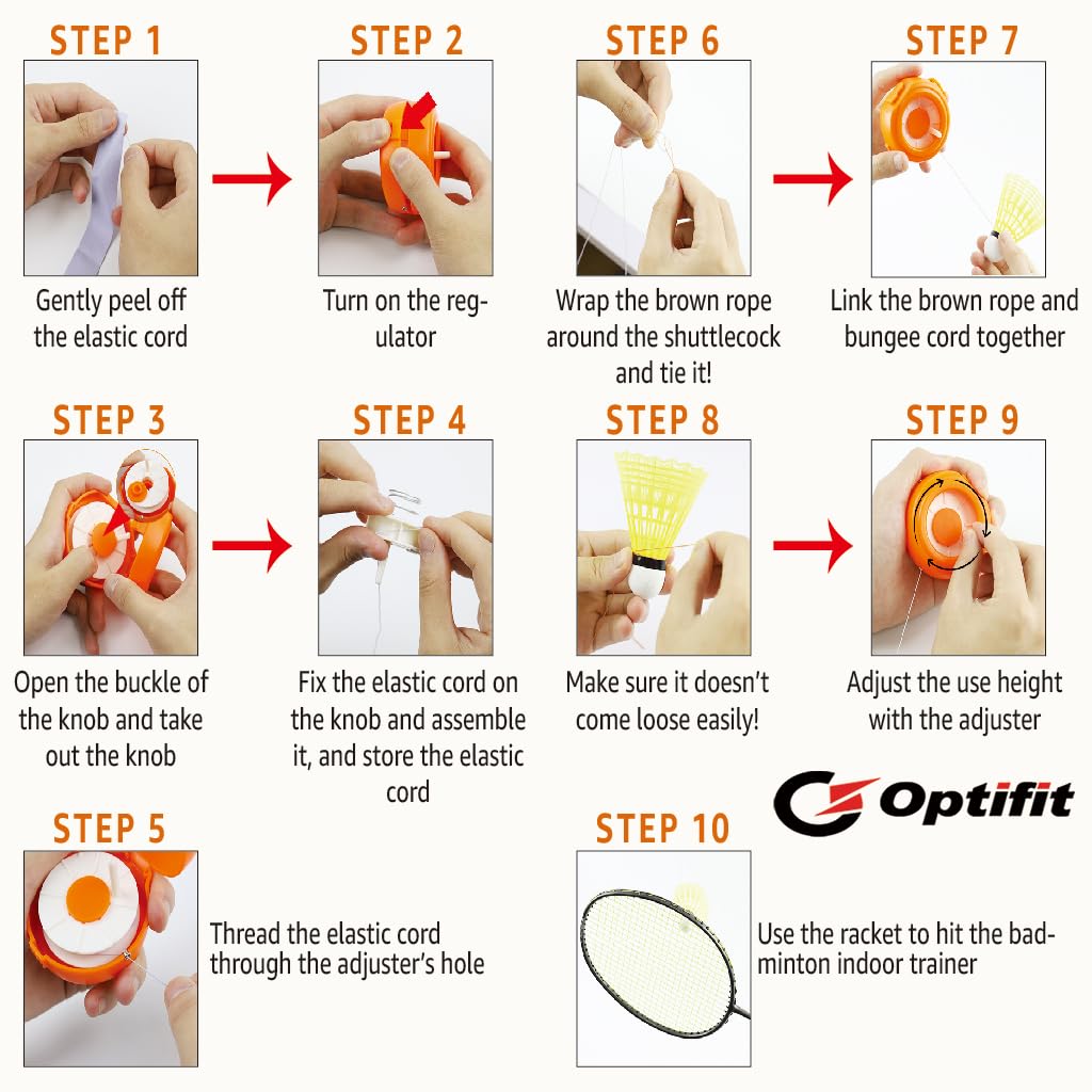 Proberos® Indoor Badminton Training Device for Kids, with 6 Badmintons and Strings, Reaction Training Toy Self-Adhesive Simple Hanging-No Racket 4