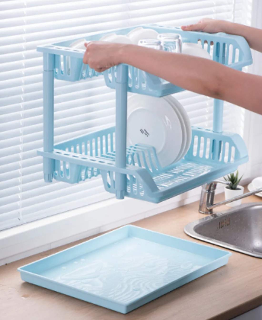 Moradiya Fresh Kitchen Utensils Rack/Modern Kitchen Storage Rack/Kitchen Organizer/Modular Kitchen Storage Rack/Utensils Rack with Plate & Cutlery Stand 3