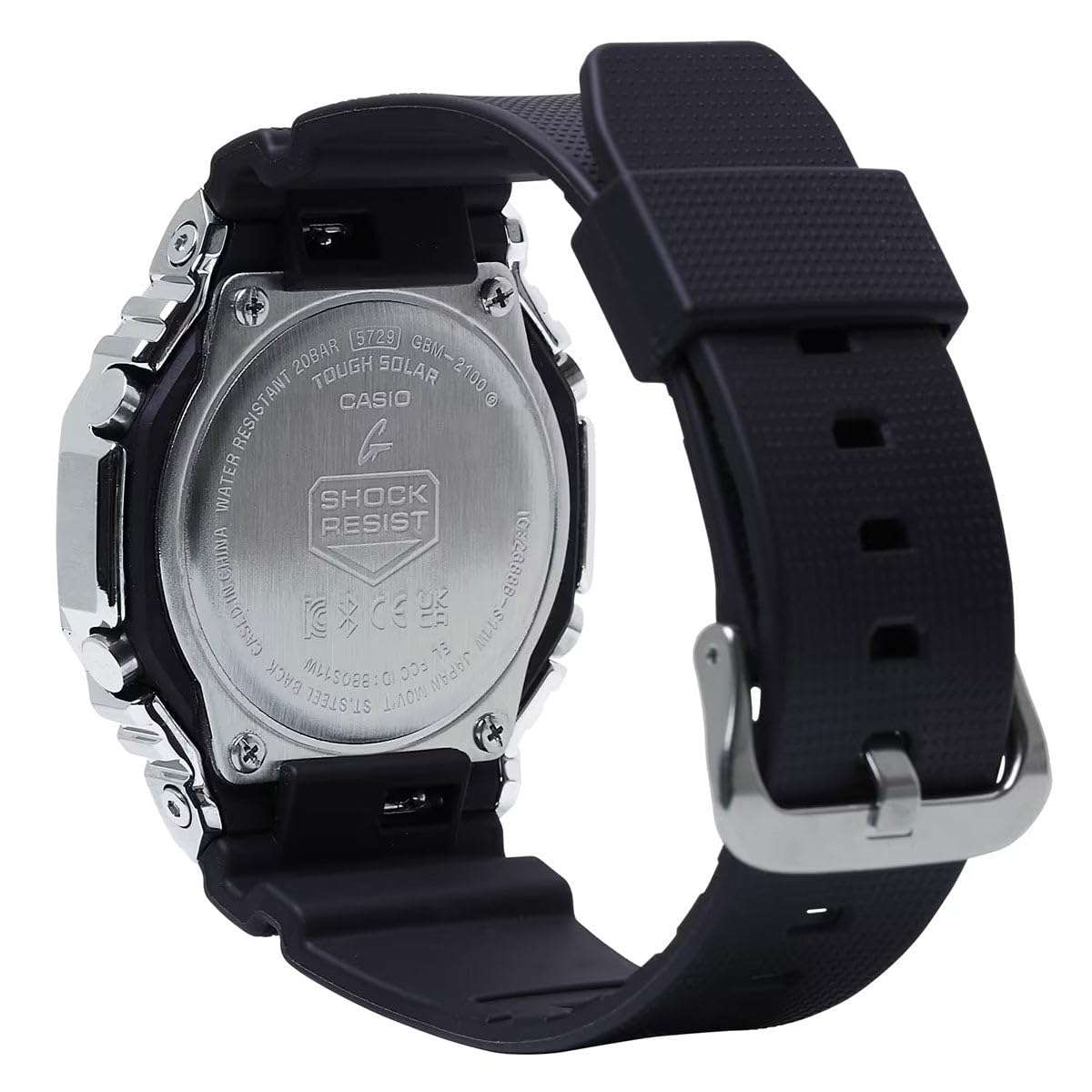 G-Shock Casio G-Steel Solar Connected Green Dial Black Resin Strap Watch - GBM2100A-1A3 3