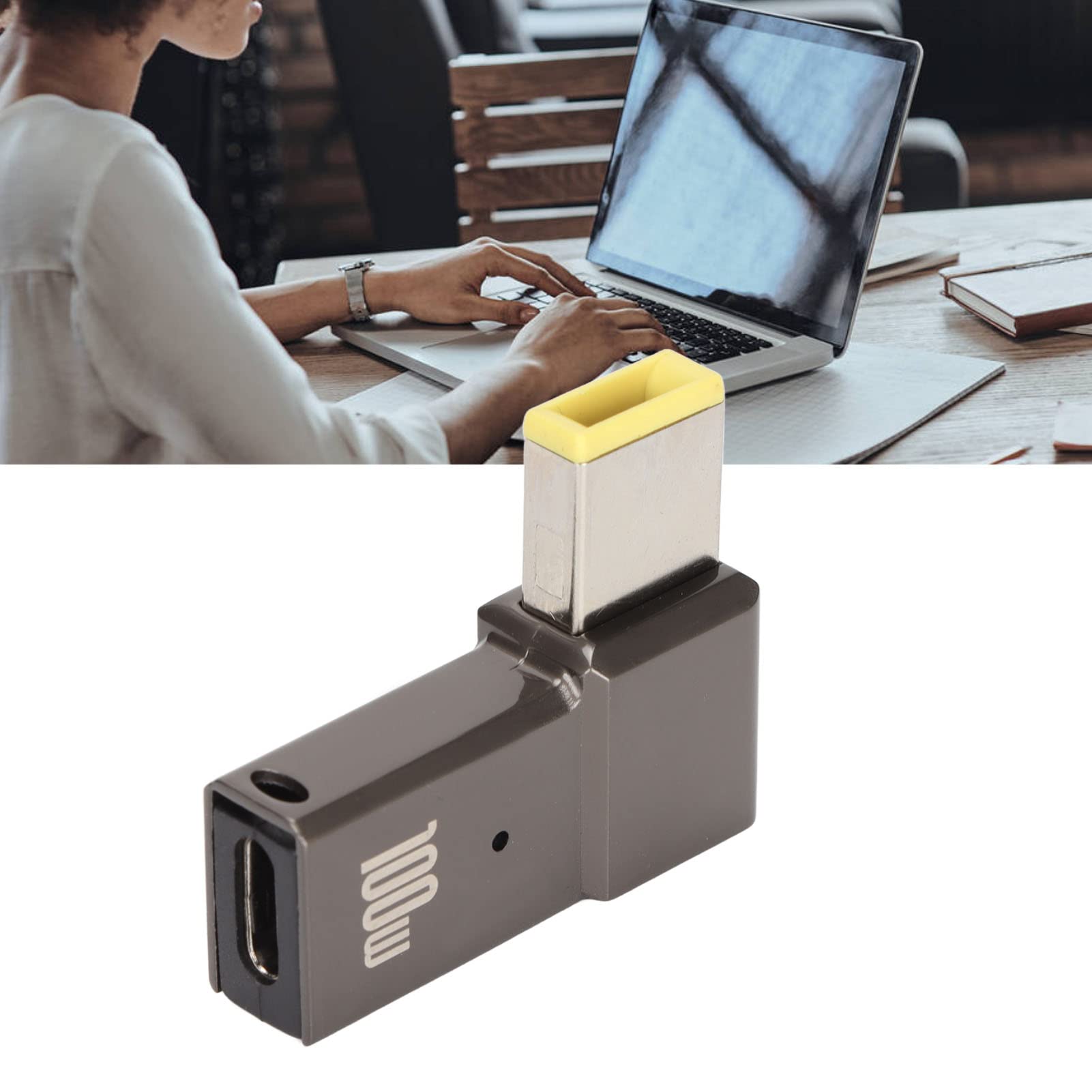 USB C to Slim Tip Adapter, 100W 5A Laptop Type C Female Input to Right Angle Slim Tip Rectangle Power PD Plug Converter for Yoga T Series T431s T440 T440p T440s, for 5
