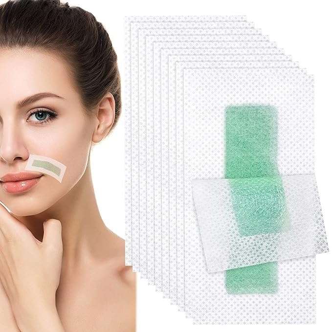 MYYNTI Quick Eyebrows Upper Lip Chin Facial Wax Strips Painless Face Hair Removal Small Waxing Strip Sheet for Women's and Girl's (Multicolor) (Pack Of 10) 1
