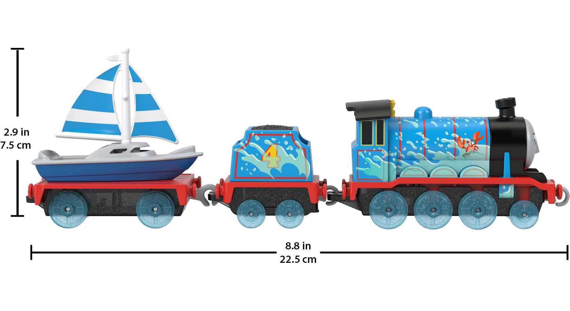 Thomas & Friends Diecast Toy Train Gordon Sets Sail Push-Along Engine with Boat Cargo for Preschool Kids Ages 3+ Years 3